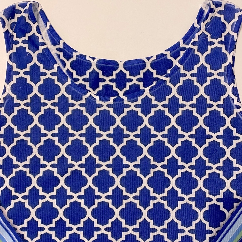 Live & Let Live‎ Lattice Print Tank with Sheer Poncho Summer Resort Wear Size L - Picture 9 of 12